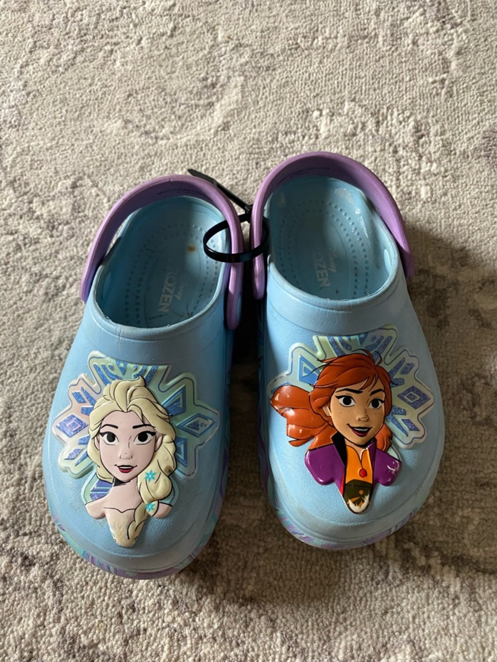 Disney Frozen Light Blue & Purple Kids Clogs with Elsa & Anna